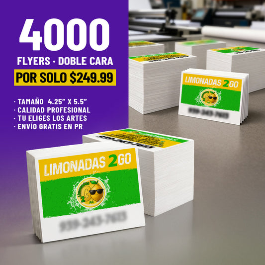 4000 Flyers Doble Cara + Envío Gratis