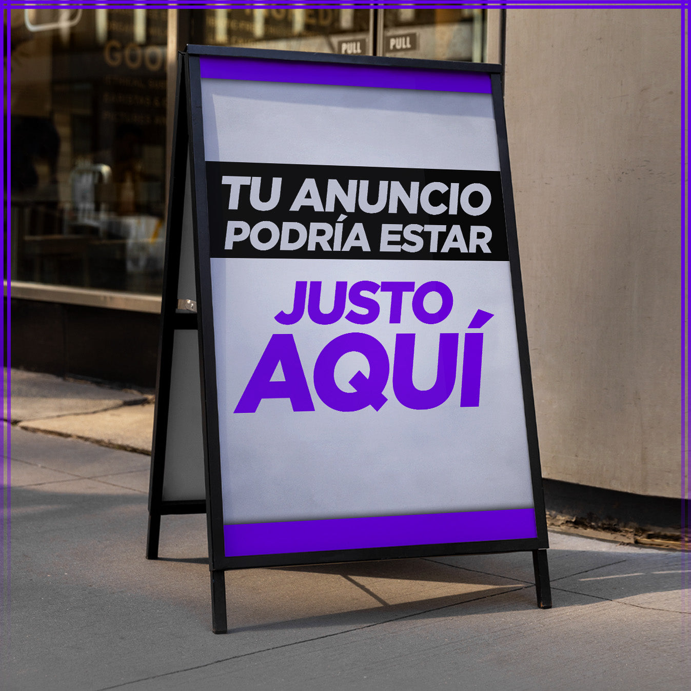 Rótulo Metálico Plegable A-Frame | Doble Cara | Gráficas Reemplazables