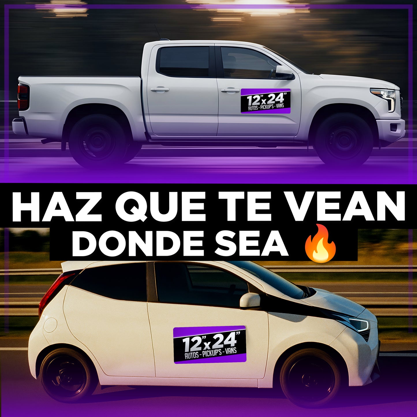 Magnetos para Carro (Par x2) | Brillo UV 30 mil | 24–48 h | Puerto Rico
