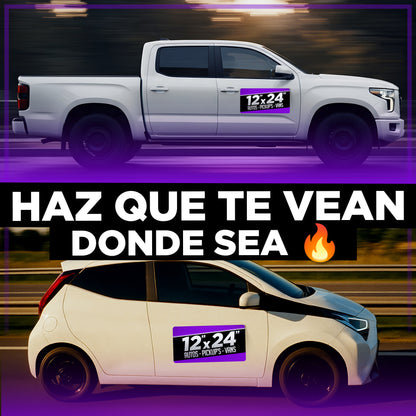 Magnetos para Carro (Par x2) | Brillo UV 30 mil | 24–48 h | Puerto Rico