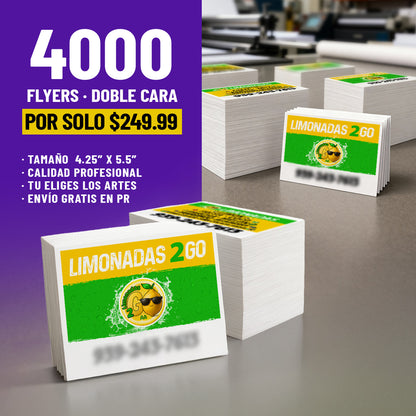 4000 Flyers Doble Cara + Envío Gratis